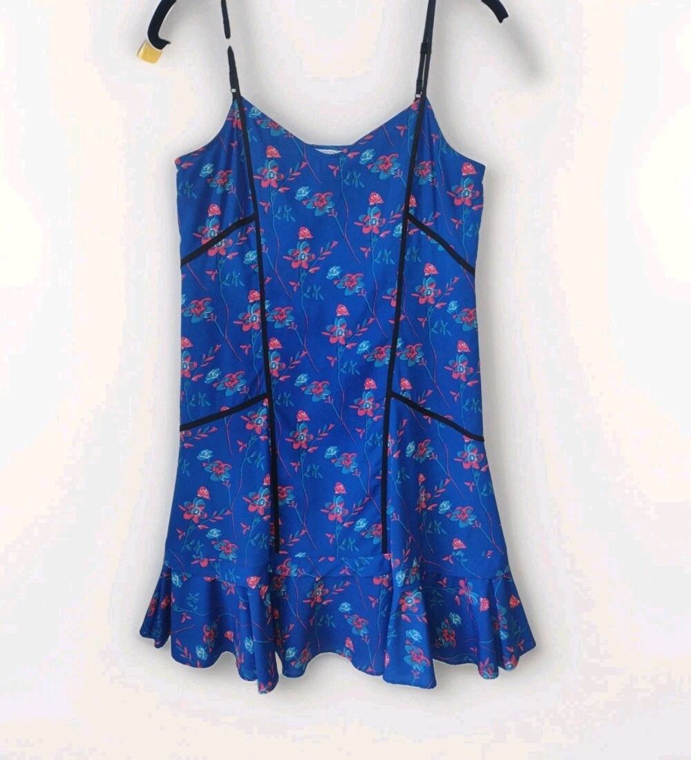 Thakoon Collective Blue Floral Shift Dress Size 0 Boho Fairy Dainty Party